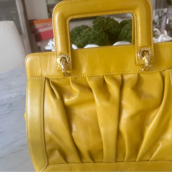 TOSCA BLU Yellow Satchel with Gold Chain! Stunning!
